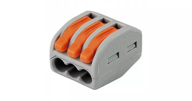 Зажим Wago 3х(0,08-4/2,5) безвинтовой 222-413 (упак 50шт)