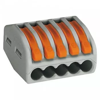 Зажим Wago 5х(0,08-2,5) безвинтовой 222-415 (упак 40шт)