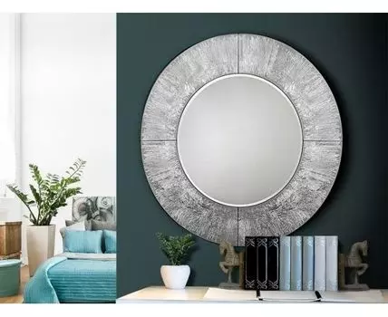 Зеркало круглое Aurora серебро