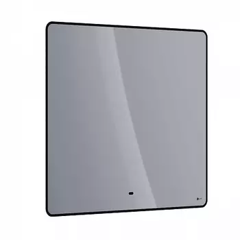 Зеркало Lemark MIOBLACK 90х80см с интерьерной подсветкой, с подогревом