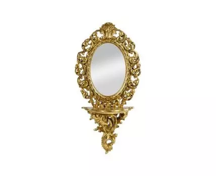 Зеркало настенное с полочкой