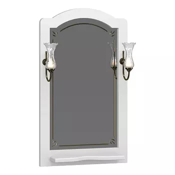 Зеркало OPADIRIS Лоренцо 60, белый матовый, с выключателем, вар. 3