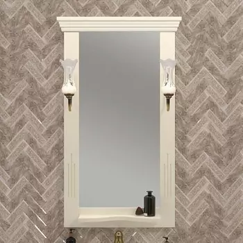 Зеркало OPADIRIS Риспекто 55, слоновая кость, с выключателем