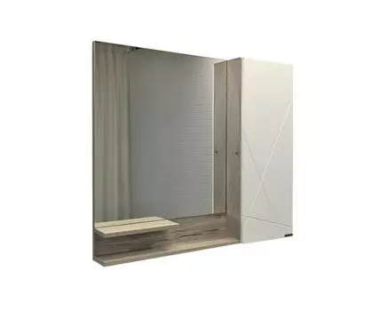 Зеркало-шкаф Comforty Мерано-90 дуб дымчатый