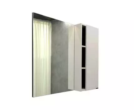 Зеркало-шкаф Милан-90 белый глянец