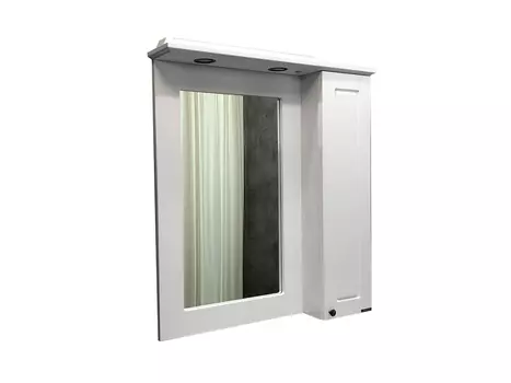 Зеркало-шкаф Палермо-80 белый глянец