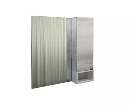 Зеркало-шкаф Прага-75 дуб белый