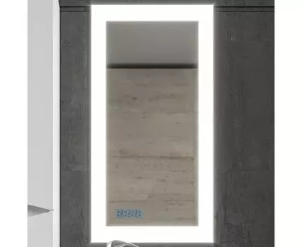 Зеркало Вега 40 LED подсветка на взмах руки, часы