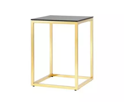 Журнальный стол 40*40 ТАУН золото стекло smoke