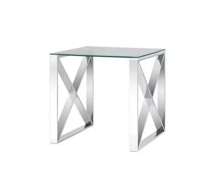 Журнальный стол 55*55 КРОСС серебро