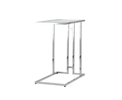 Журнальный столик 50*32 БОСТОН прозрачное стекло сталь серебро