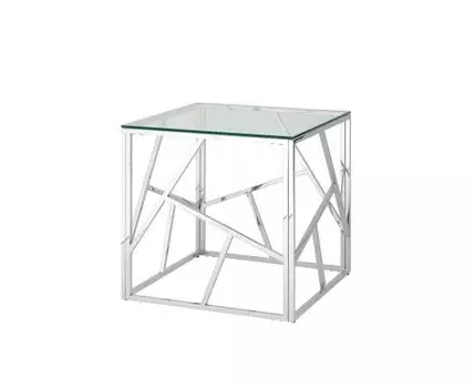 Журнальный столик 55*55 АРТ ДЕКО серебро
