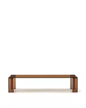 Журнальный столик из закаленного стекла Adularia коричневый, 140 x 60