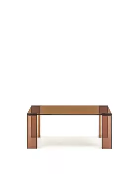 Журнальный столик из закаленного стекла Adularia коричневого цвета 85 x 85