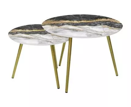 Журнальный столик Лео (Низкие, Дизайнерские, Белый)