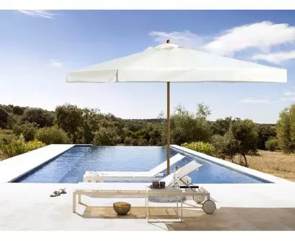 Зонт профессиональный телескопический Palladio Telescopic (бежевый, белый, 400)