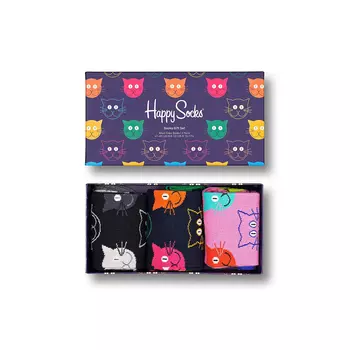 3-Pack Mixed Cat Socks Gift Set