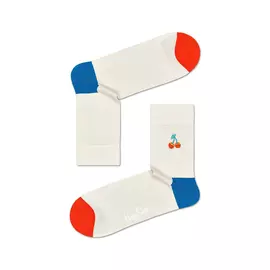 Embroidery Cherry Half Crew Sock