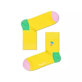 Embroidery Ice Cream Half Crew Sock