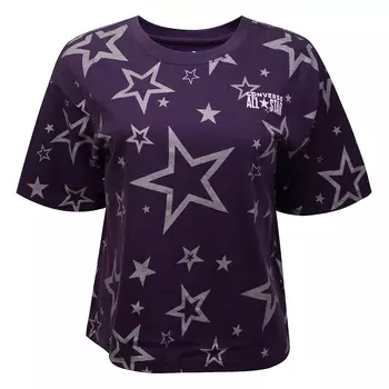 Glitter Star All Over Printed Boxy Tee