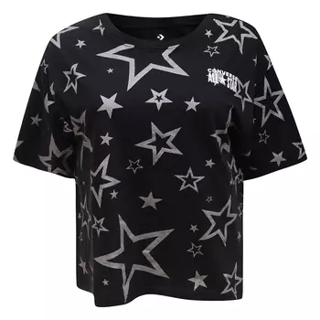 Glitter Star All Over Printed Boxy Tee