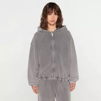 Женская толстовка Washed Cropped Hoodie Full Zip French Terry