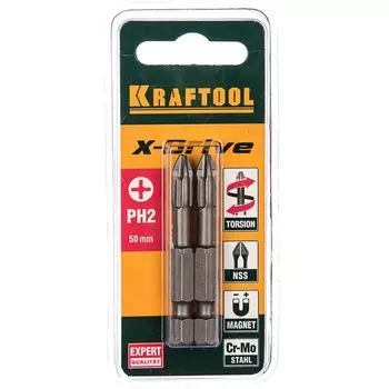 Бита для шуруповерта PH2x50 мм KRAFTOOL 2 шт