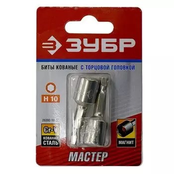 Бита с торцевой головкой 10х45 мм, тип хвостика 1/4, 2шт