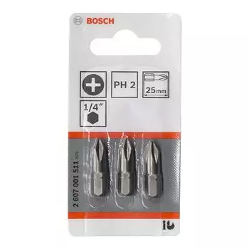 Биты PH 2х25мм, 3шт, BOSCH