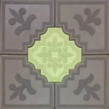 Брусчатка Клевер, комплект 300х300/200х200/45мм, желто+коричневый