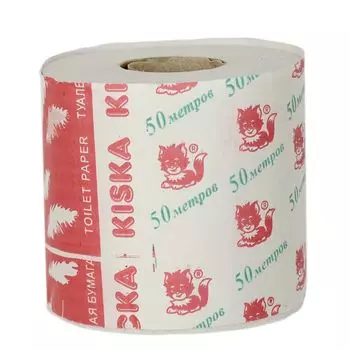 Бумага туалетная со втулкой 1 слойная