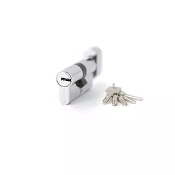 Цилиндровый механизм Palladium 80 35х45 перф. ключ-вертушка хром