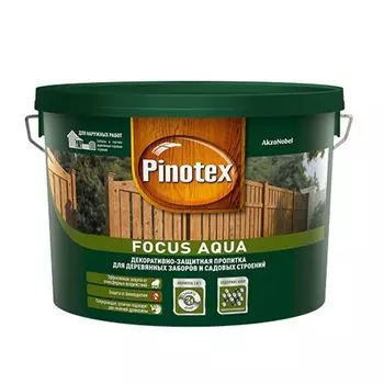 Деревозащитное средство Pinotex Focus Aqua для заборов и садовых строений, рябина 2,5 л