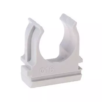 Держатель 16 мм ПВХ серый для труб (0616) Промрукав