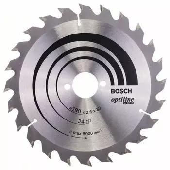 Диск пильный по дереву 190х30х24T Optiline ECO Bosch