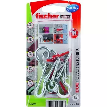 Дюбель универсальный распорный с полукольцом 6х30 RH K NV Fischer