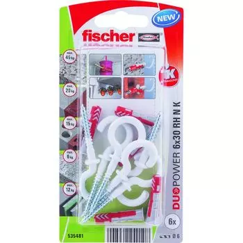 Дюбель универсальный распорный с полукольцом 6х30 RH N K NV Fischer