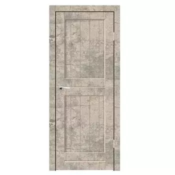 Дверное полотно Синержи Деревенская 1, Бетон Чикаго, ПДГ 900х2000 мм