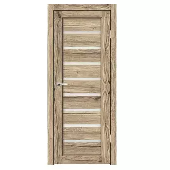 Дверное полотно Синержи Сена, Рустик натуральный, ПДО 600х2000 мм