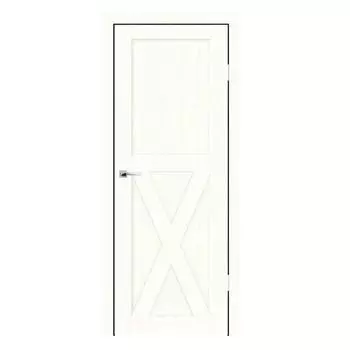 Дверное полотно Синержи Скандинавия 2, Ясень белый, ПДГ 600х2000 мм