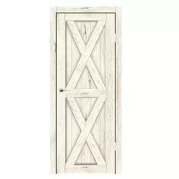 Дверное полотно Синержи Скандинавия 3, Рустик молочный, ПДГ 800х2000 мм