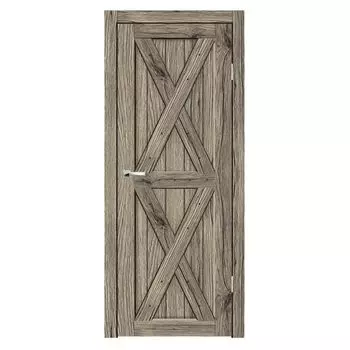 Дверное полотно Синержи Скандинавия 3, Рустик пепельный, ПДГ 800х2000 мм