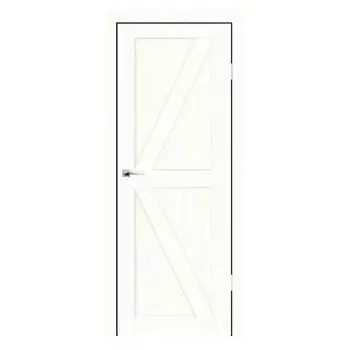 Дверное полотно Синержи Скандинавия 4, Ясень белый, ПДГ 600х2000 мм