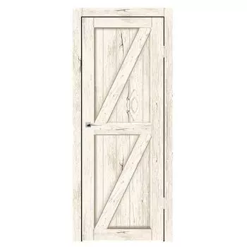 Дверное полотно Синержи Скандинавия 5, Рустик молочный, ПДГ 600х2000 мм