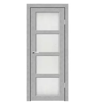 Дверное полотно Синержи Трио, Бетон серый, ПДО 600х2000 мм