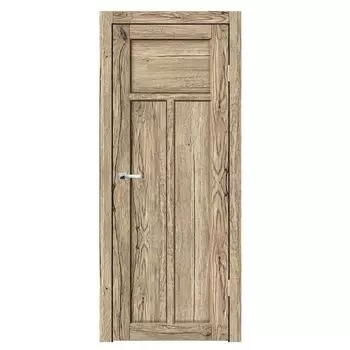 Дверное полотно Синержи Турин 1, Рустик натуральный, ПДГ 600х2000 мм