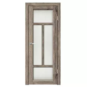Дверное полотно Синержи Турин 2, Рустик пепельный, ПДО 600х2000 мм