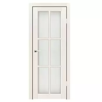 Дверное полотно Синержи Верона 4, Дуб молочный, ПДО 600х2000 мм