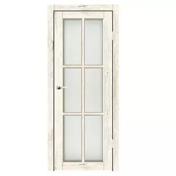 Дверное полотно Синержи Верона 4, Рустик молочный, ПДО 800х2000 мм