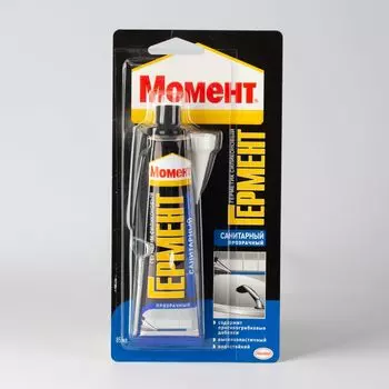 Герметик силиконовый Момент Гермент санитарный (бесцветный), 85 мл